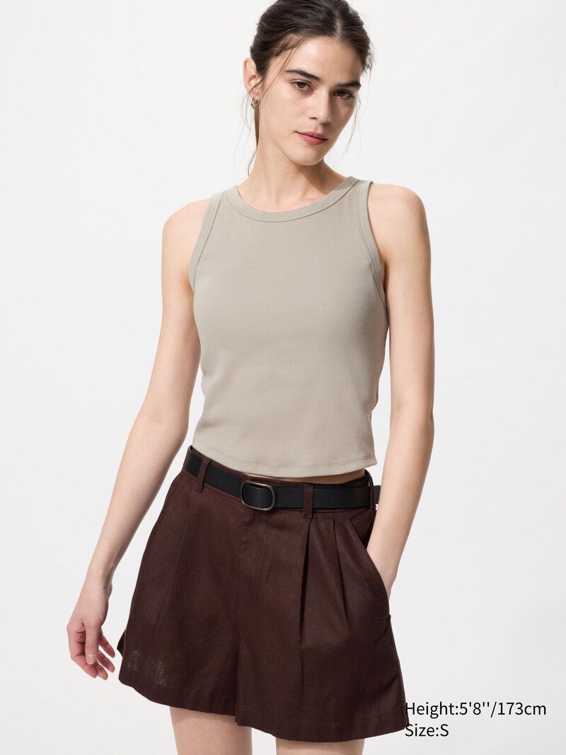 Короткий топ-бра с ребристой текстурой