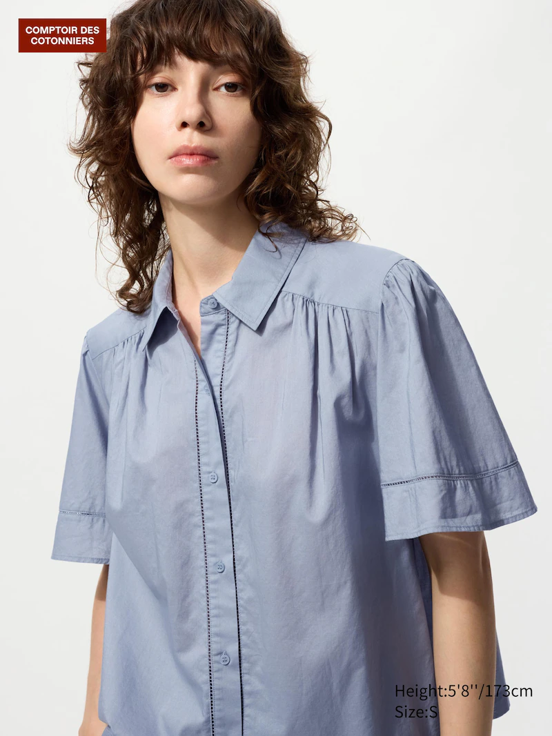 Хлопковая блузка (короткий рукав)