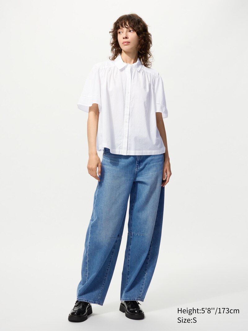 Хлопковая блузка (короткий рукав)