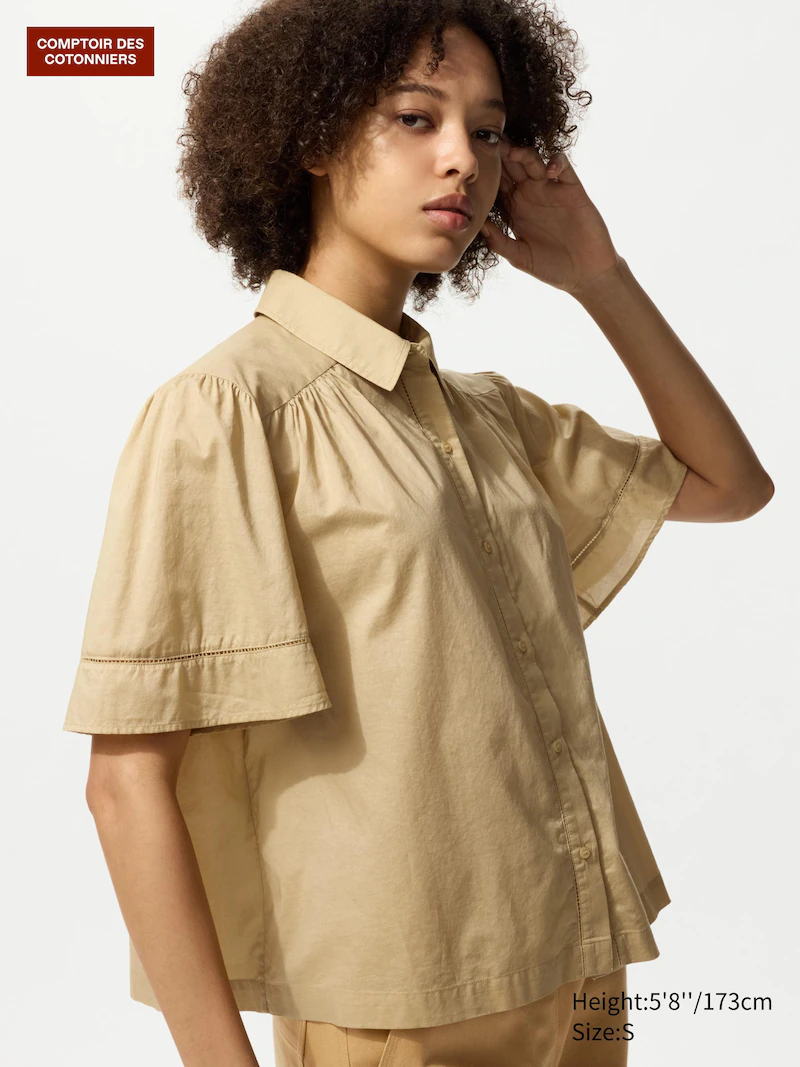 Хлопковая блузка (короткий рукав)