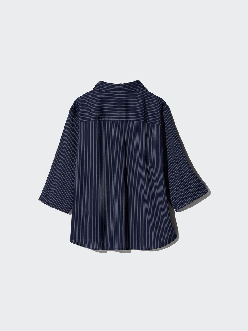 Блузка с отложным воротником и орнаментальным узором (3/4 рукав)