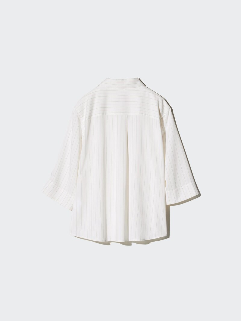 Блуза с отложным воротником и 3/4 рукавом (в полоску) из района