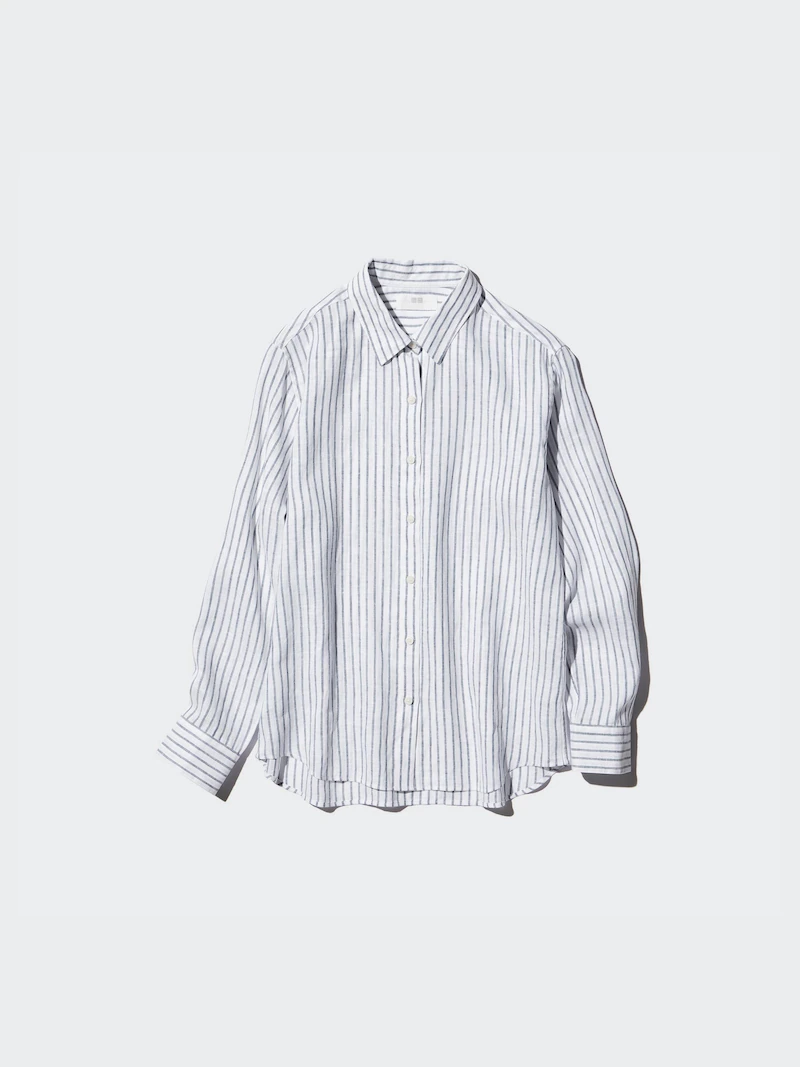 Рубашка из 100% премиального льна (в полоску)