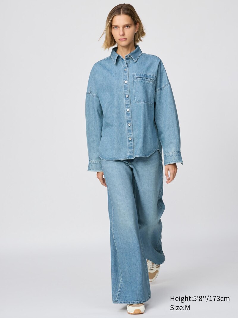 Джинсовая рубашка куртка relaxed fit