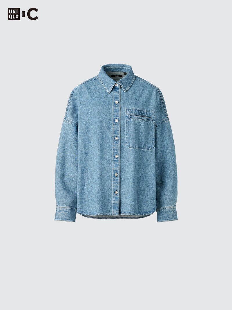 Джинсовая рубашка куртка relaxed fit