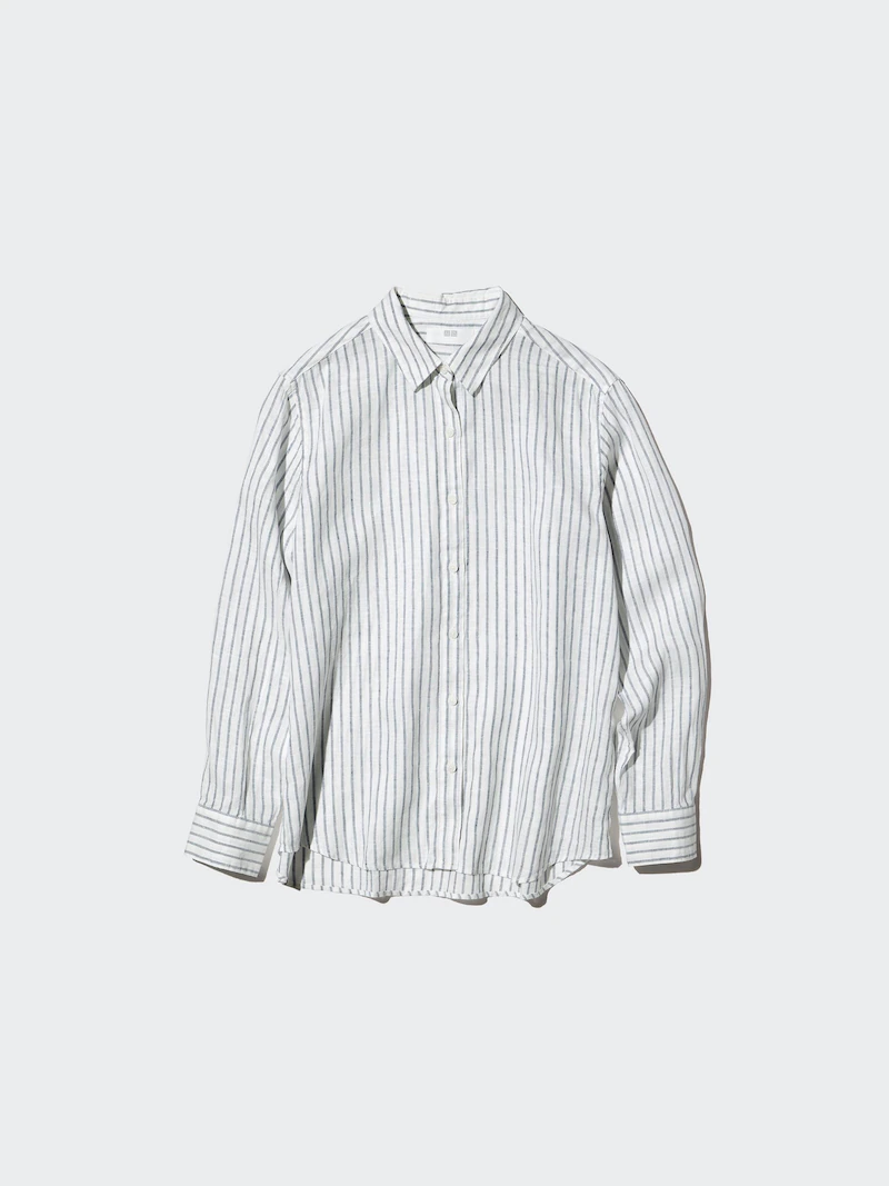 Рубашка из 100% премиального льна (в полоску)