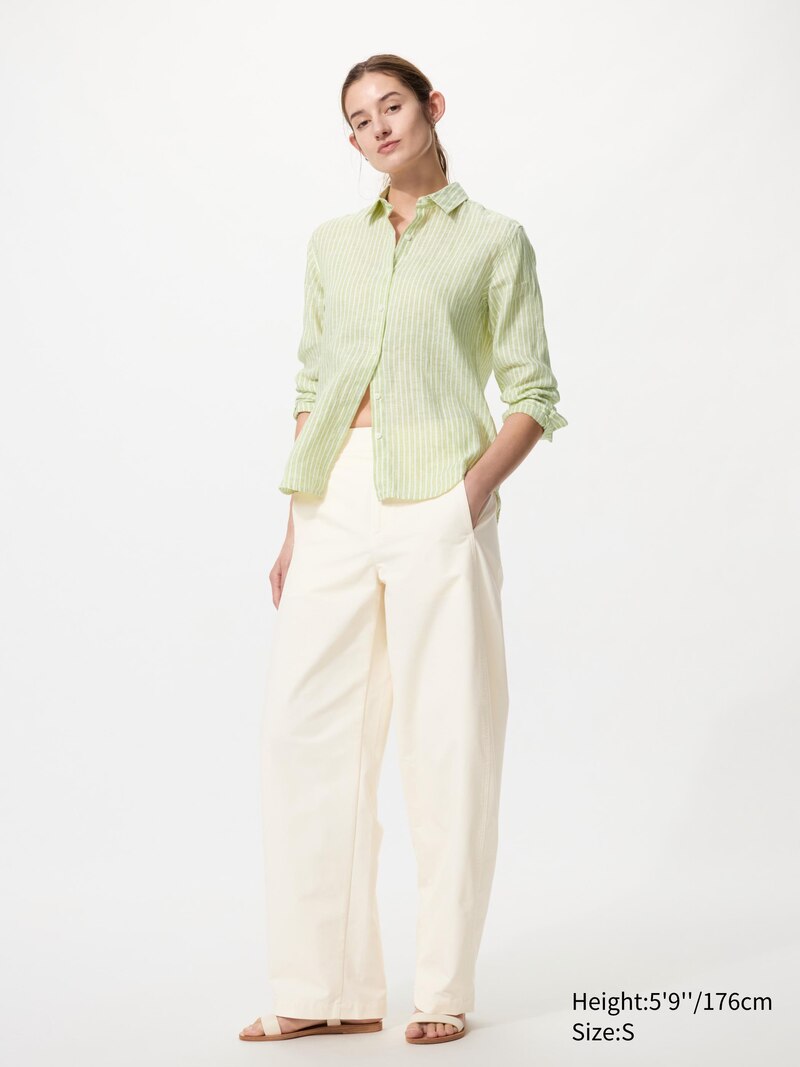 Рубашка из 100% премиального льна (в полоску)