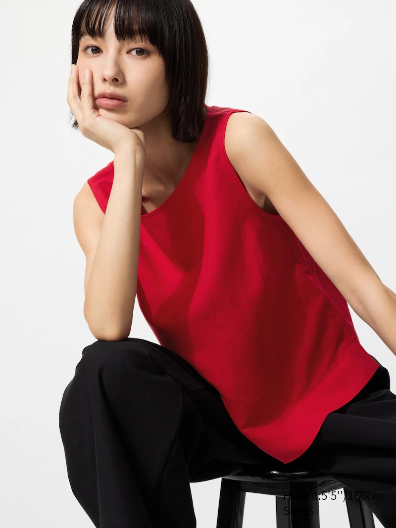 Блуза из льна (без рукавов)