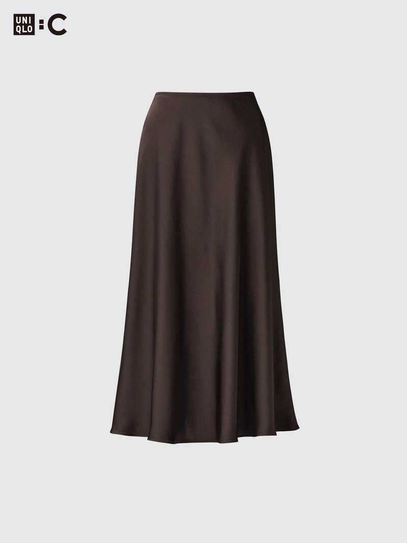 Юбка макси из атласа