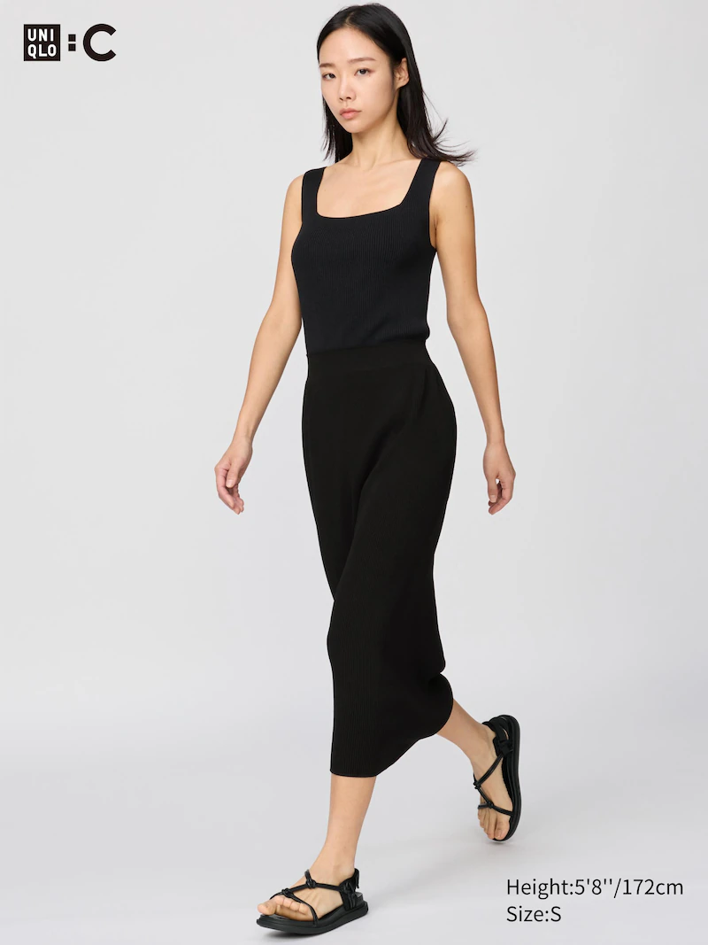 Юбка из ребристого трикотажа без швов 3d knit