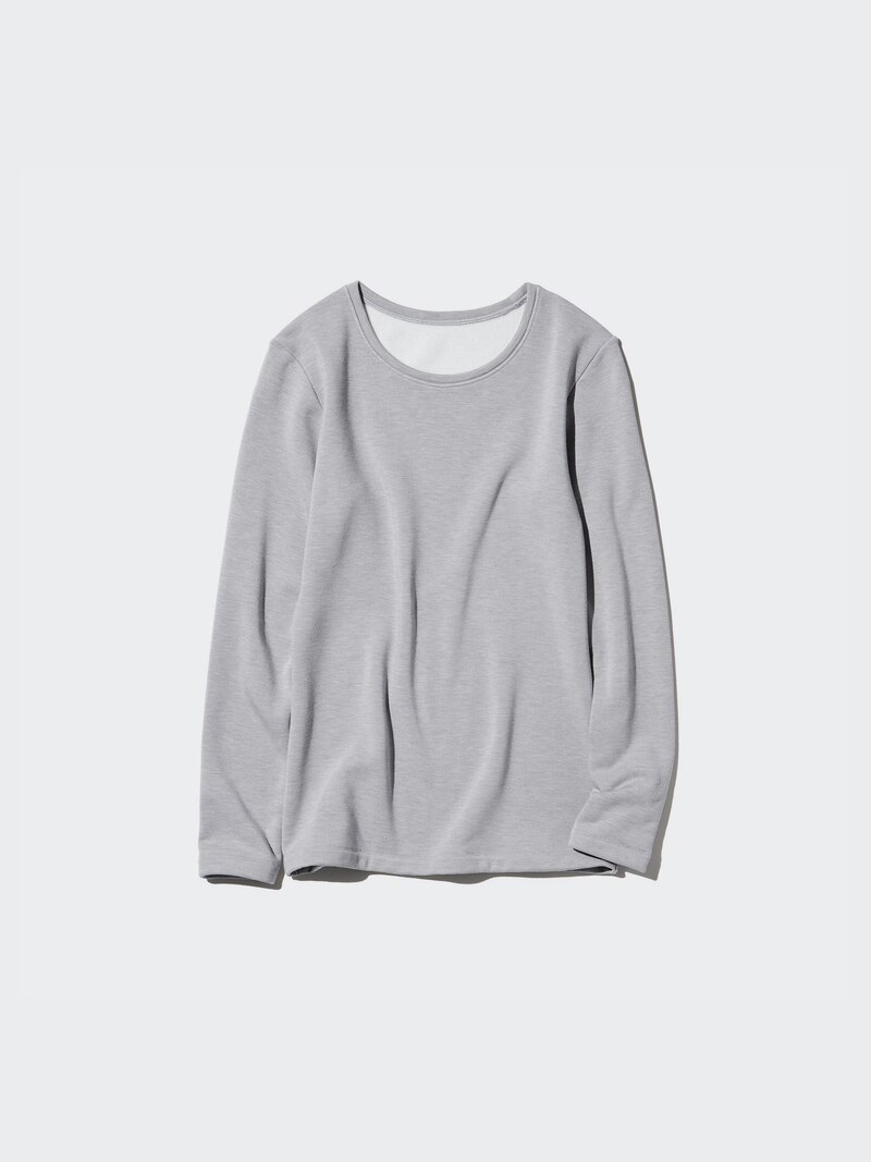 Футболка с длинным рукавом heattech ultra warm с круглым вырезом (черная)