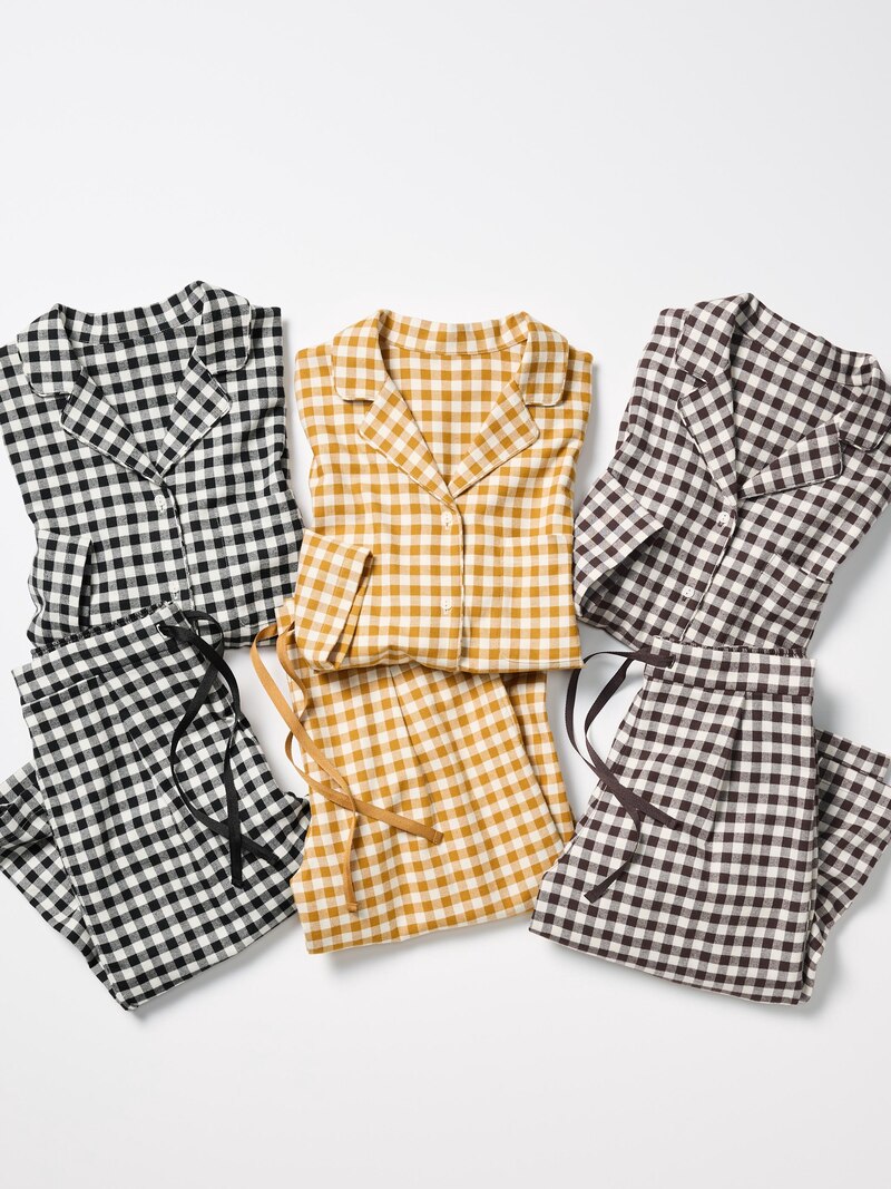 Фланелевые пижамы (длинный рукав, клетчатые)