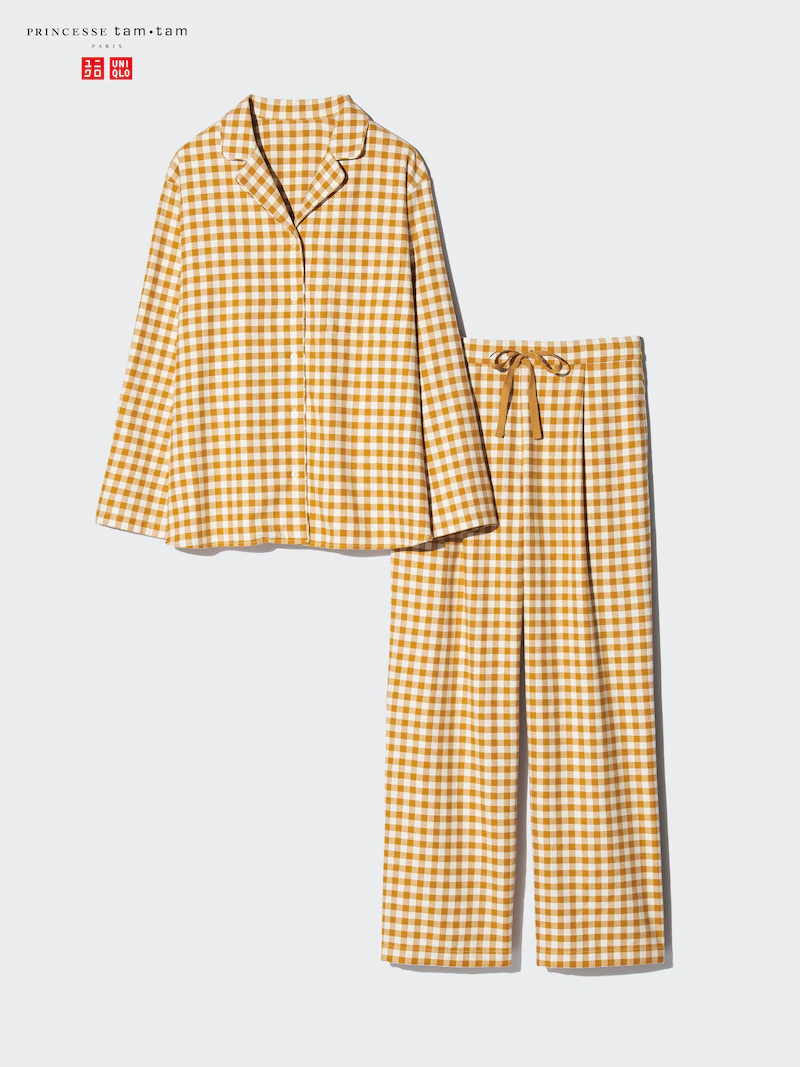 Фланелевые пижамы (длинный рукав, клетчатые)