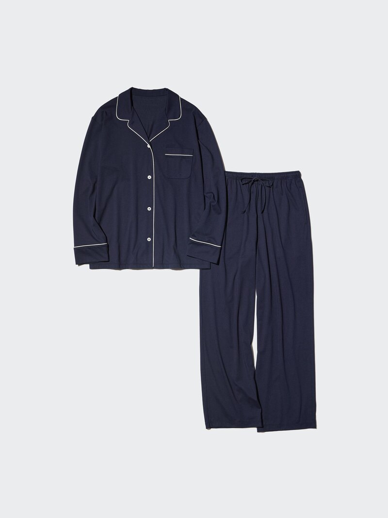 Пижама с длинным рукавом airism cotton