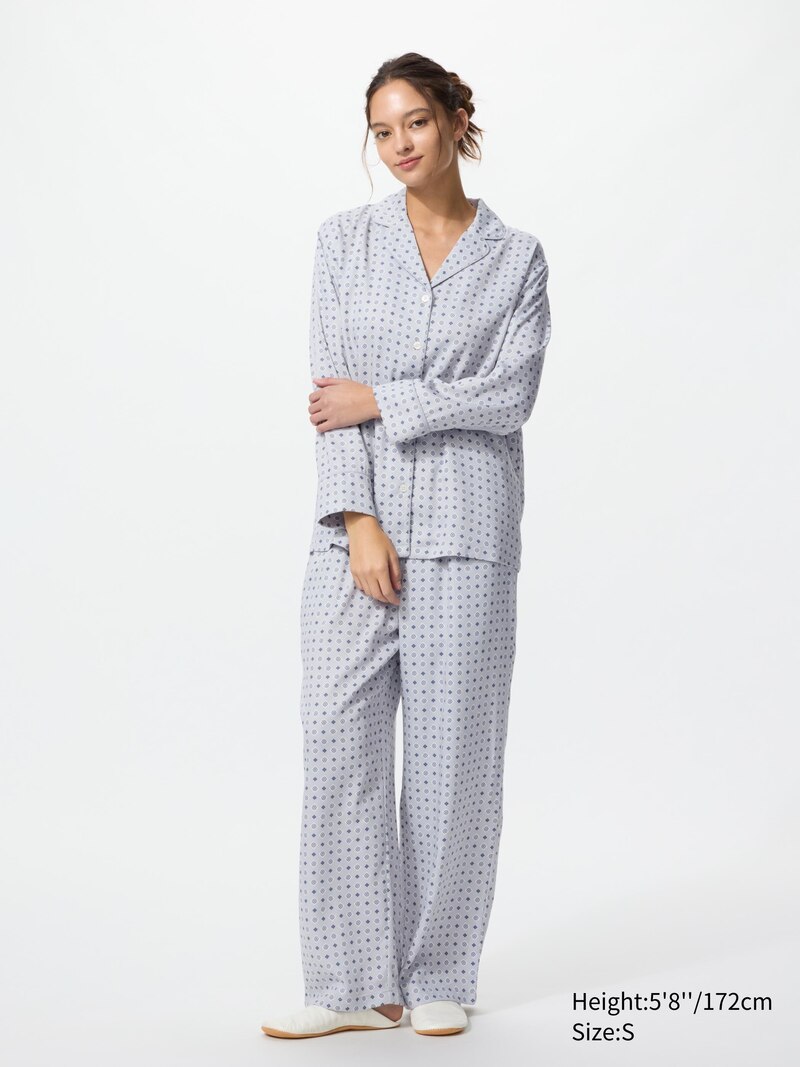 Сатиновые пижамы (длинный рукав, геометрия)