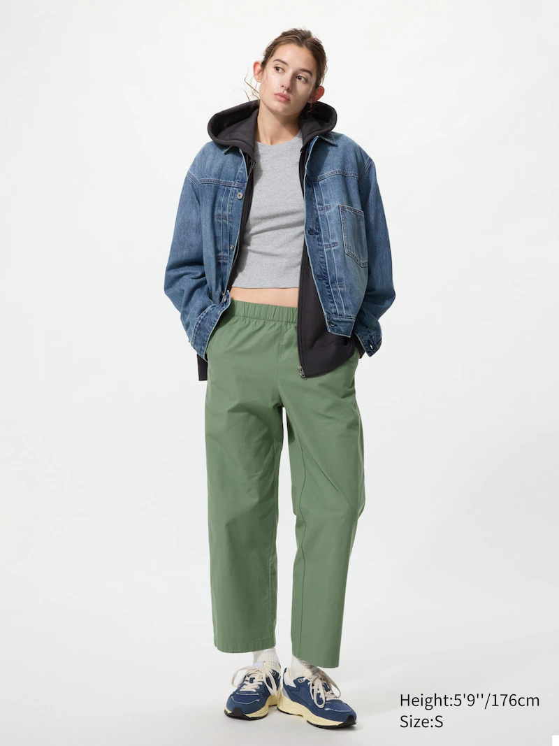 Хлопковые укороченные брюки свободного кроя (длинные)