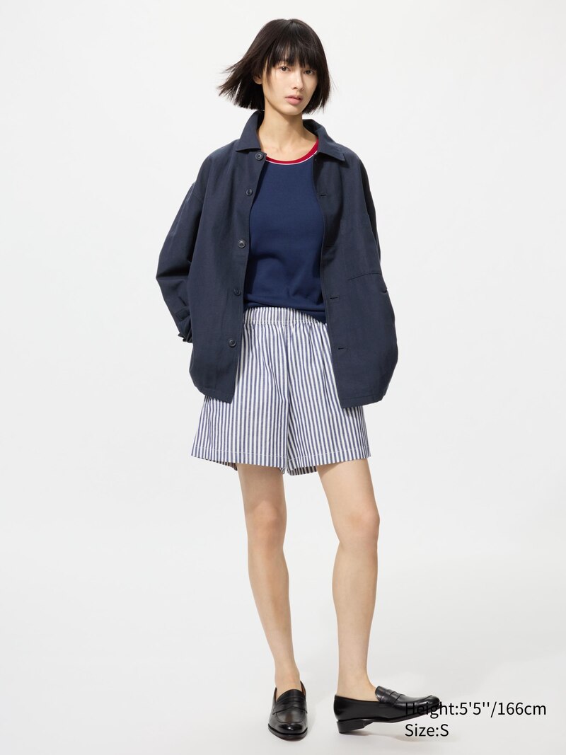 Рубашка-куртка из хлопково-леняной смеси