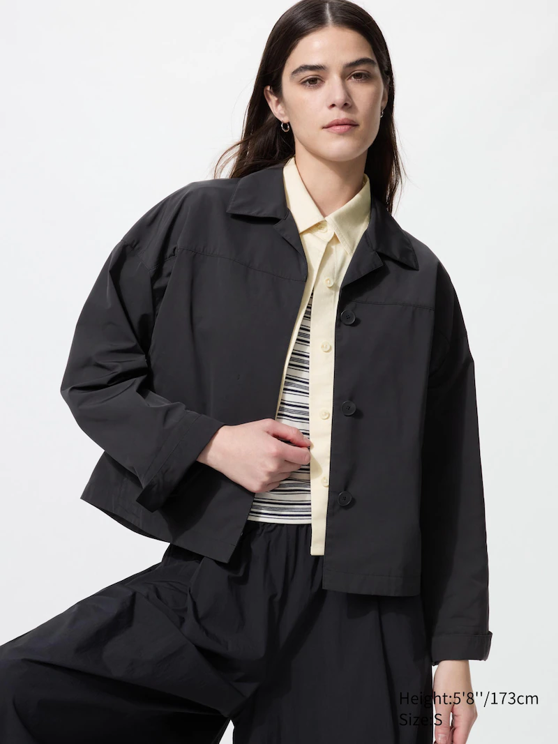 Куртка с коротким открытым воротником