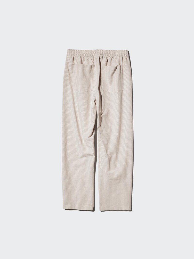 Льняные брюки с узкими брючинами (в полоску)