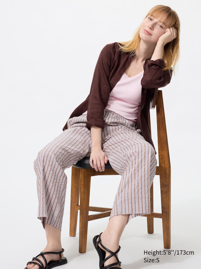 Полосатые удобные брюки