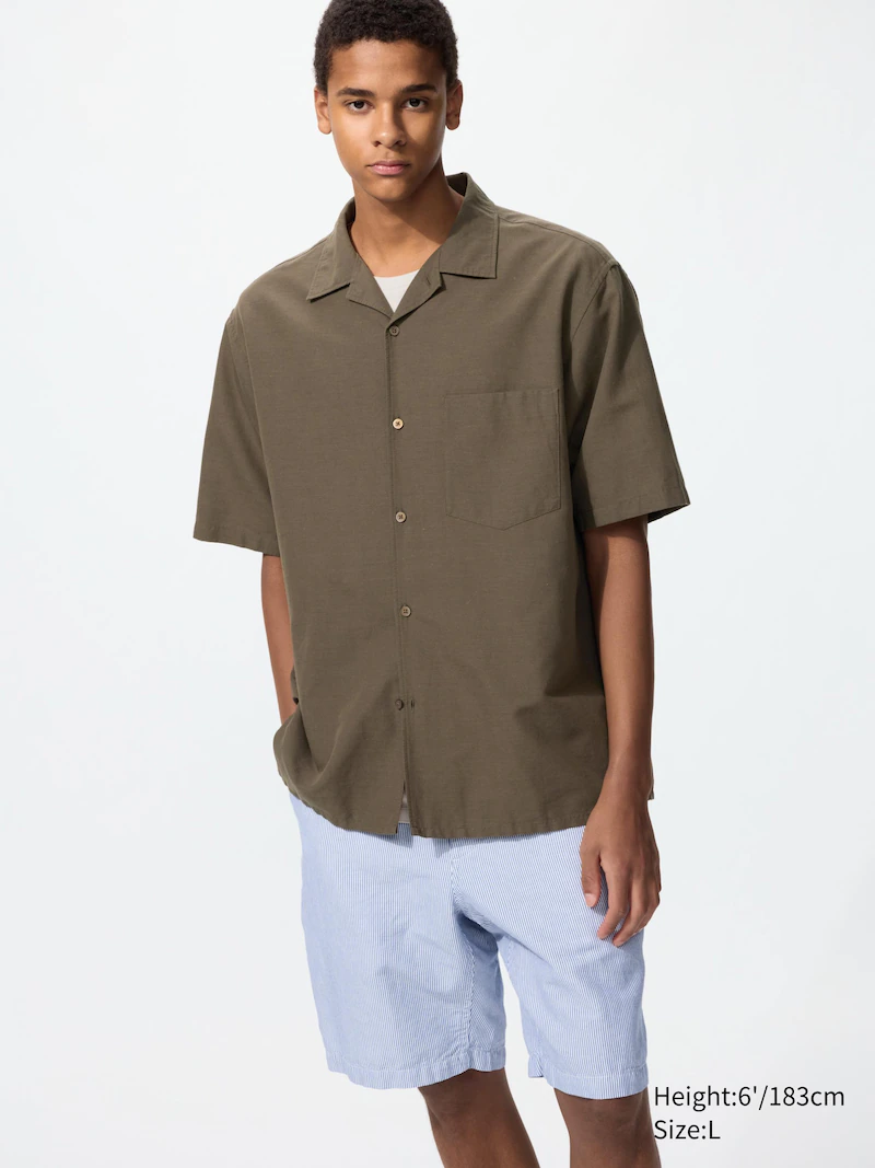 Шорты из льняной смеси (в полоску)