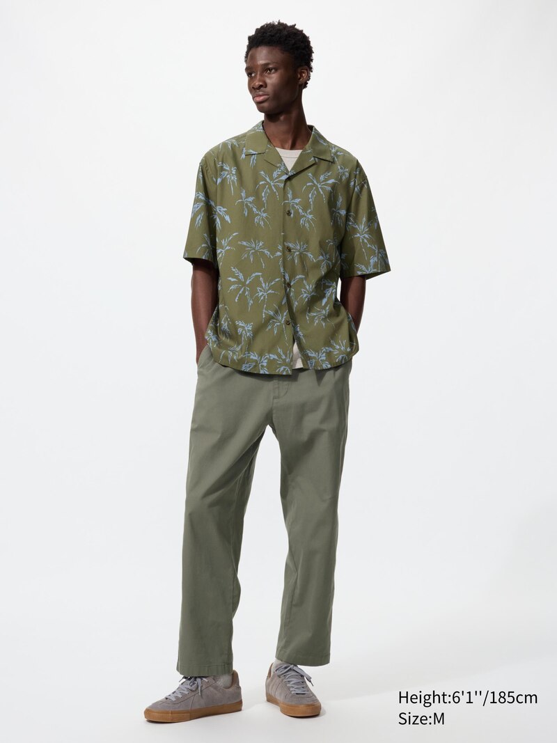 Рубашка с открытым воротником (короткий рукав, с принтом)