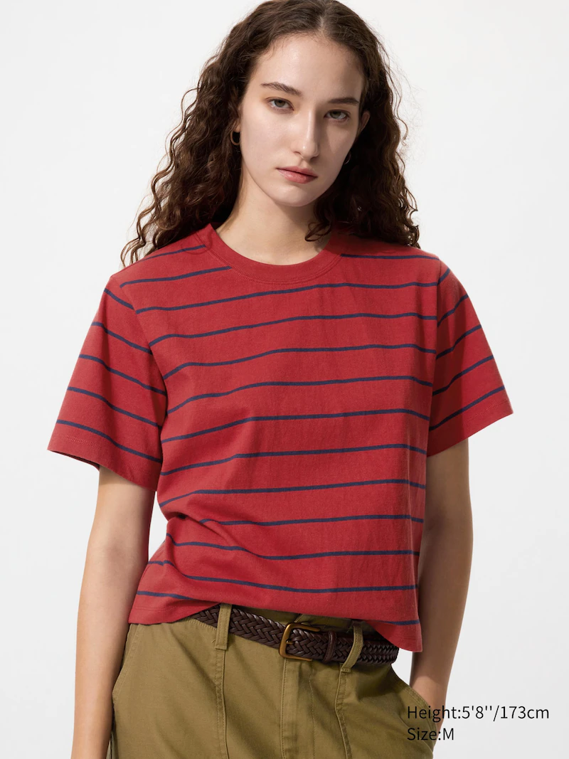 Полосатая футболка oversize из выцветшего хлопка