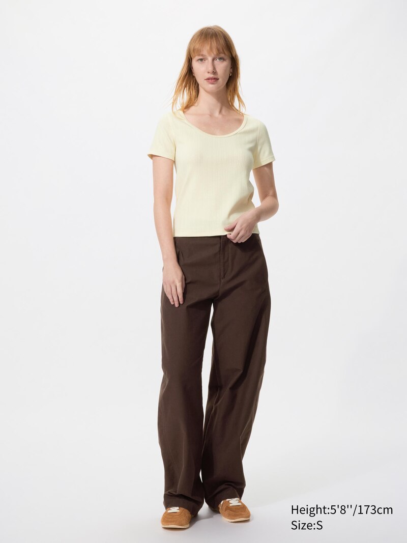 Мини-футболка с круглым вырезом и ажурным узором