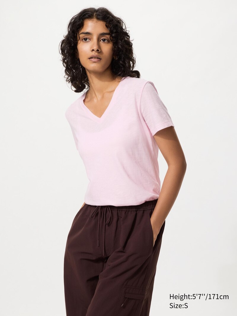 Футболка с v-образным вырезом из ткани с текстурой slub