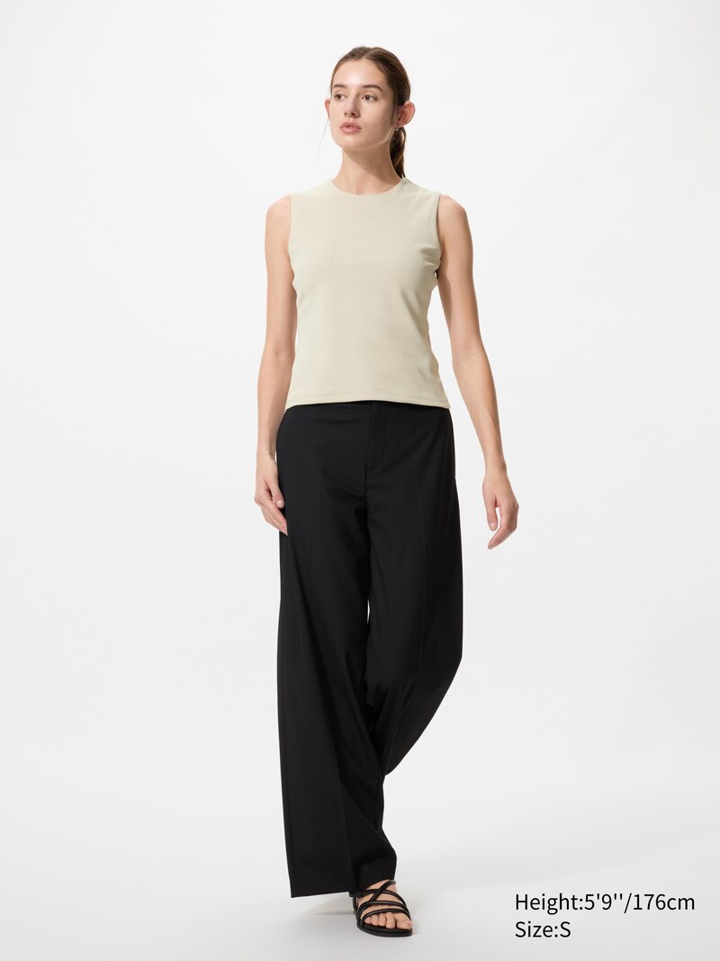 Майка с круглым вырезом и двойной отделкой (без рукавов)