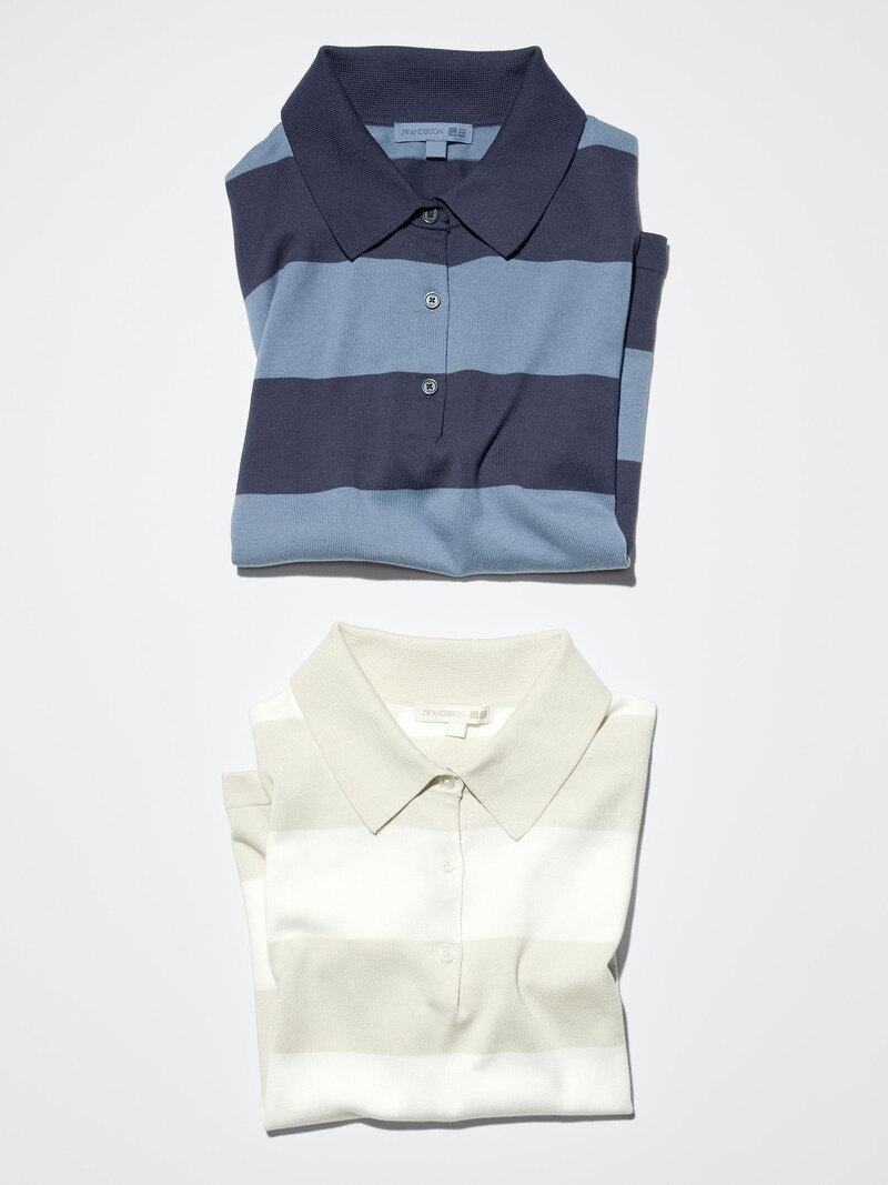 Поло свитер (в полоску, короткий рукав)