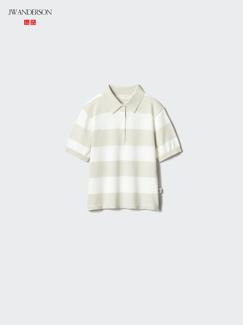 Поло свитер (в полоску, короткий рукав)