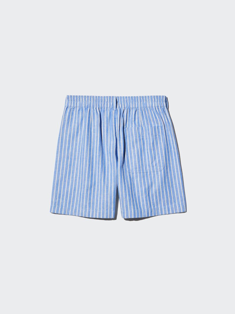 Льняные хлопковые шорты (в полоску)