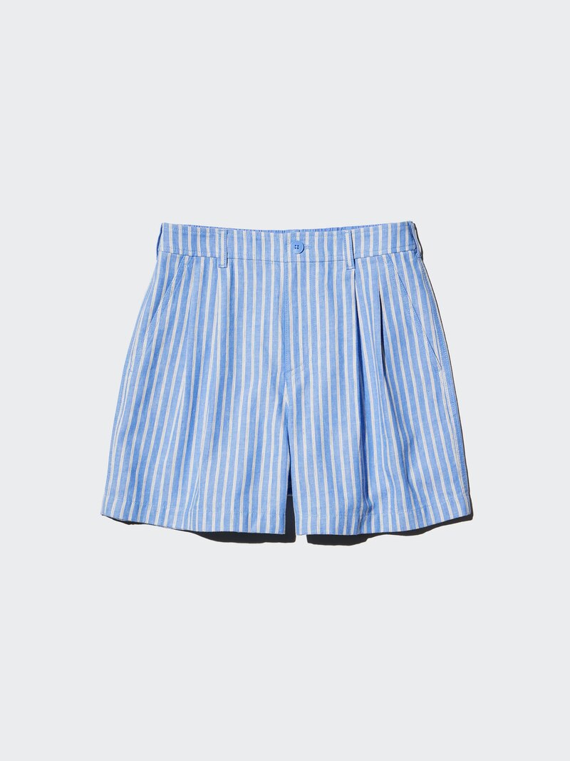 Льняные хлопковые шорты (в полоску)