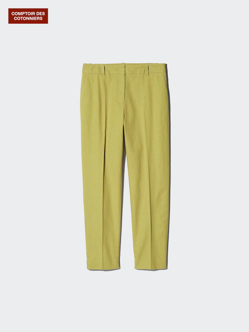 Льняные брюки суженные к низу до щиколотки