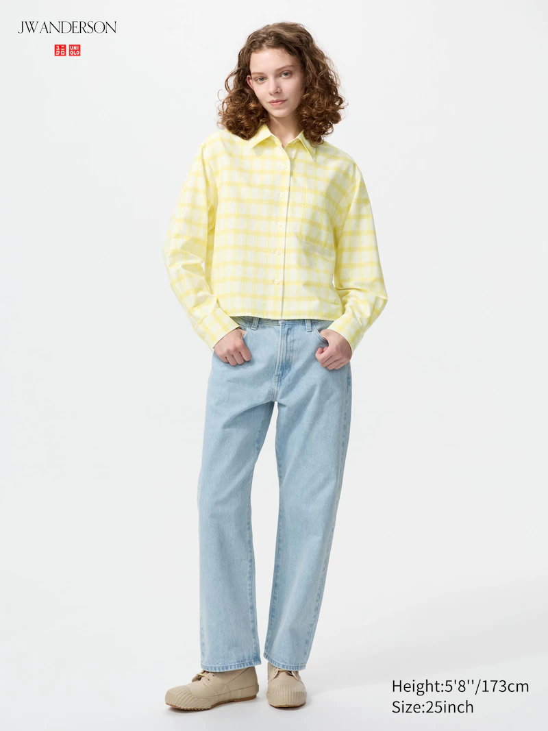 Джинсы прямого кроя (укороченные)