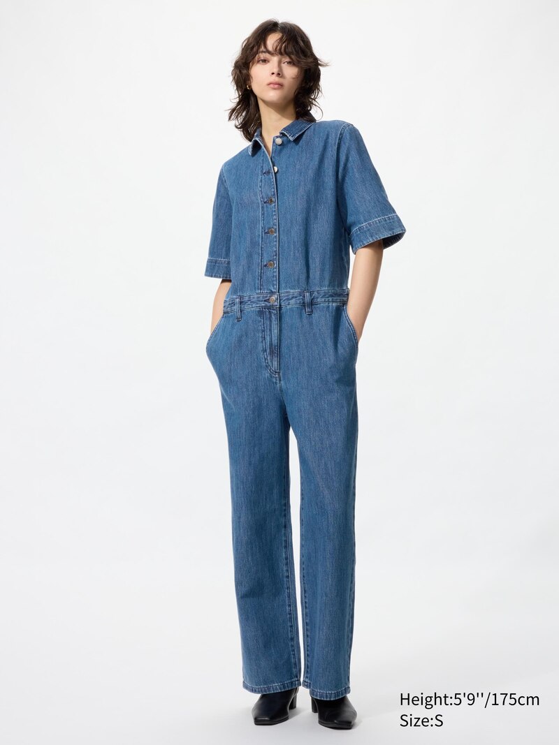 Джинсовый комбинезон (с короткими рукавами)