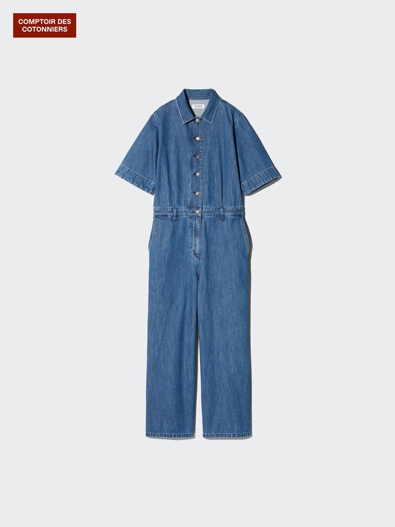 Джинсовый комбинезон (с короткими рукавами)