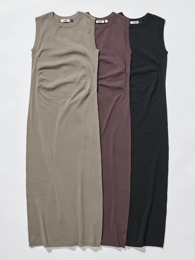 Платье из хлопка с объемным трикотажем 3d