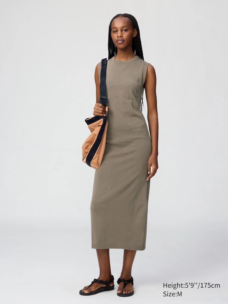 Платье из хлопка с объемным трикотажем 3d