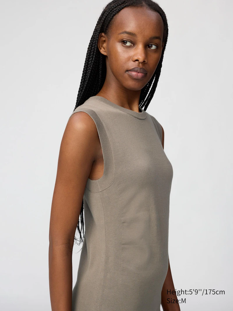 Платье из хлопка с объемным трикотажем 3d