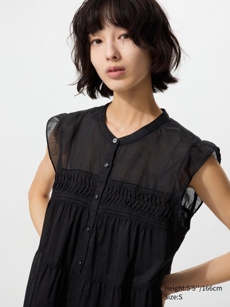 Хлопковое платье с тире (без рукавов)