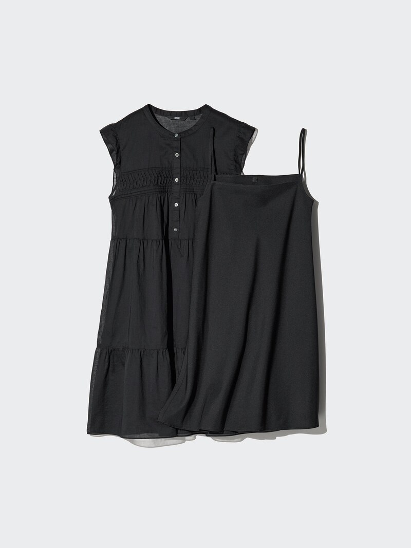 Хлопковое платье с тире (без рукавов)