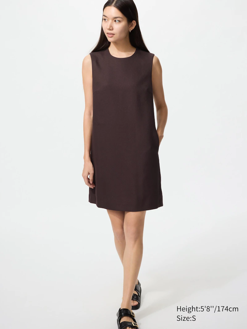 Платье мини без рукавов shift