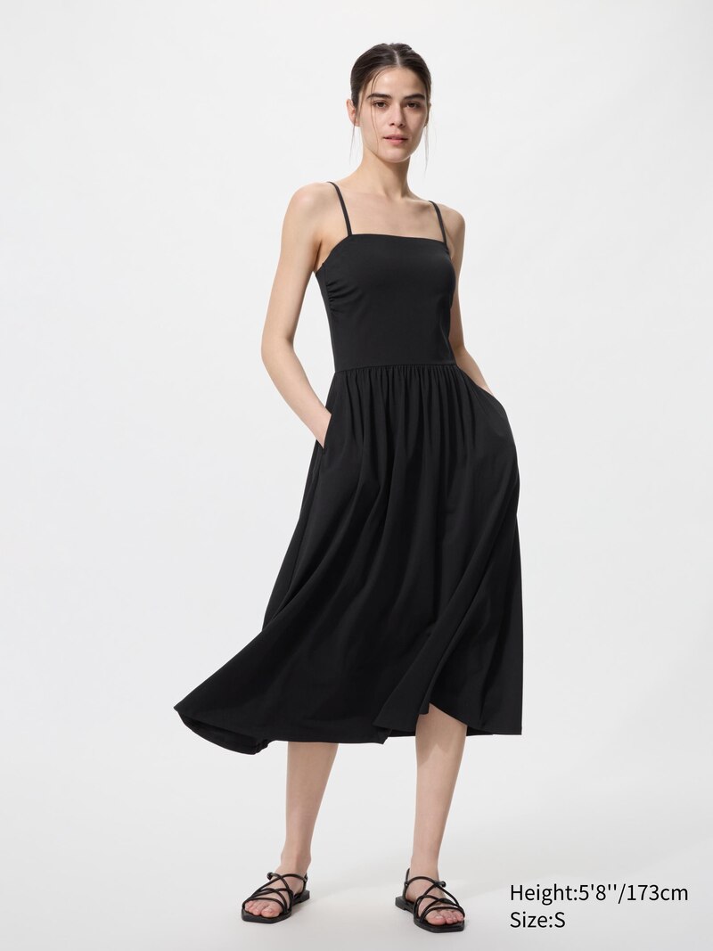 Платье-сарафан с бретелями и вшитым бюстгальтером airism cotton