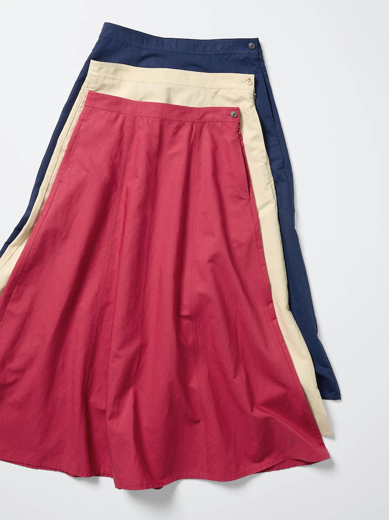 Юбка со складками из льна