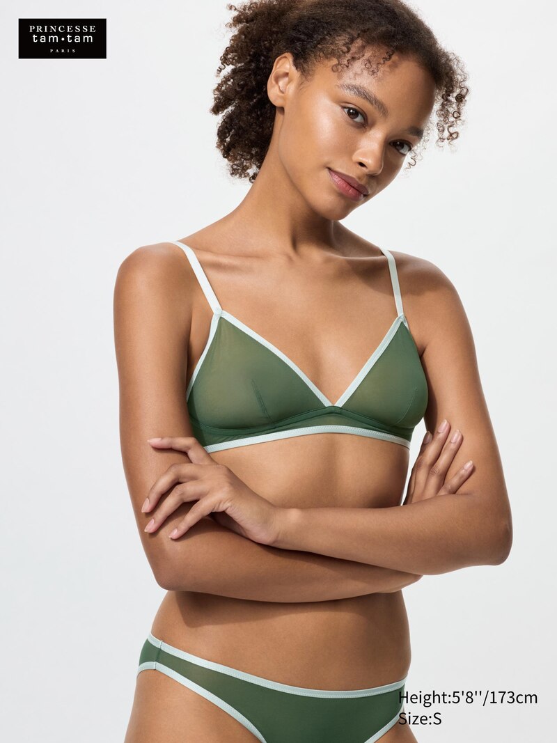 Беспроводной бюстгальтер (сетка, цветовая блокировка)