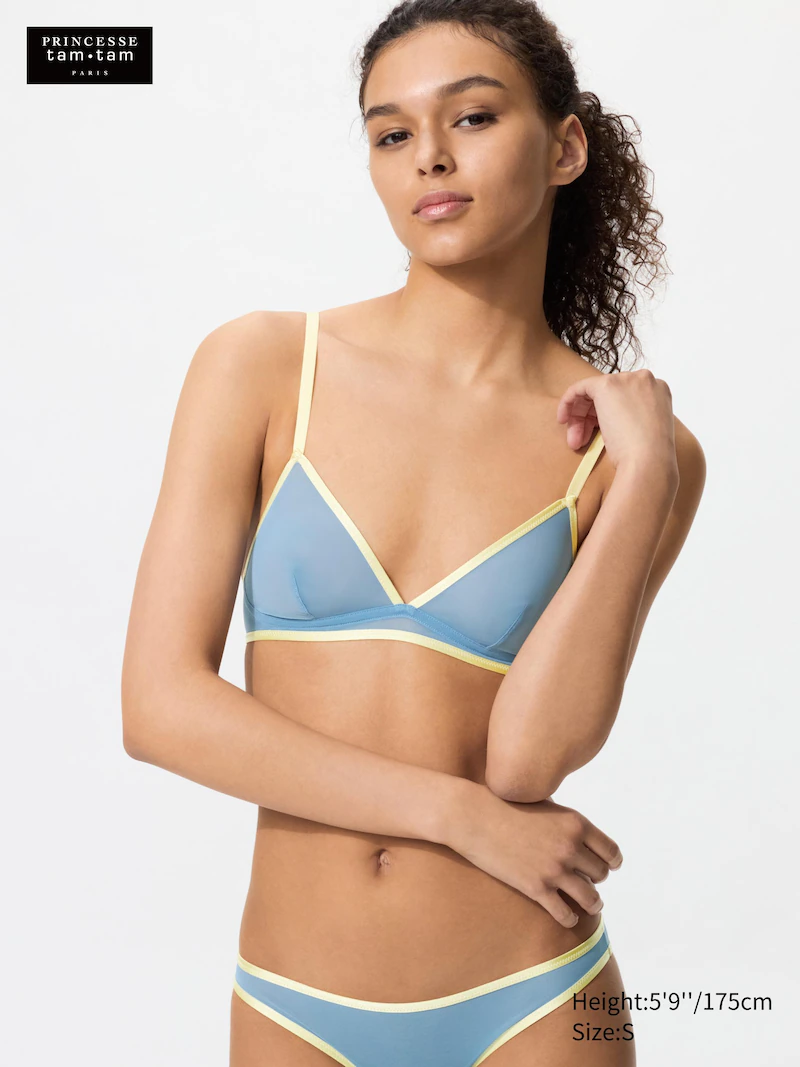 Беспроводной бюстгальтер (сетка, цветовая блокировка)