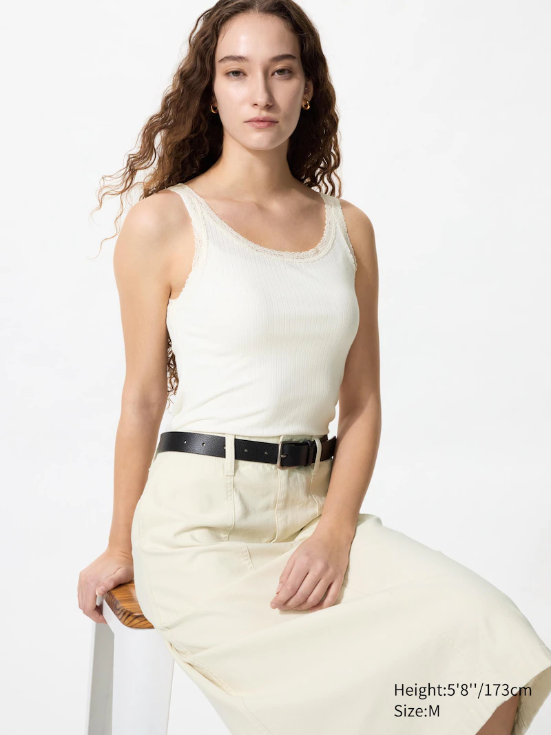 Майка без рукавов из мягкого модала (кружевной узор)