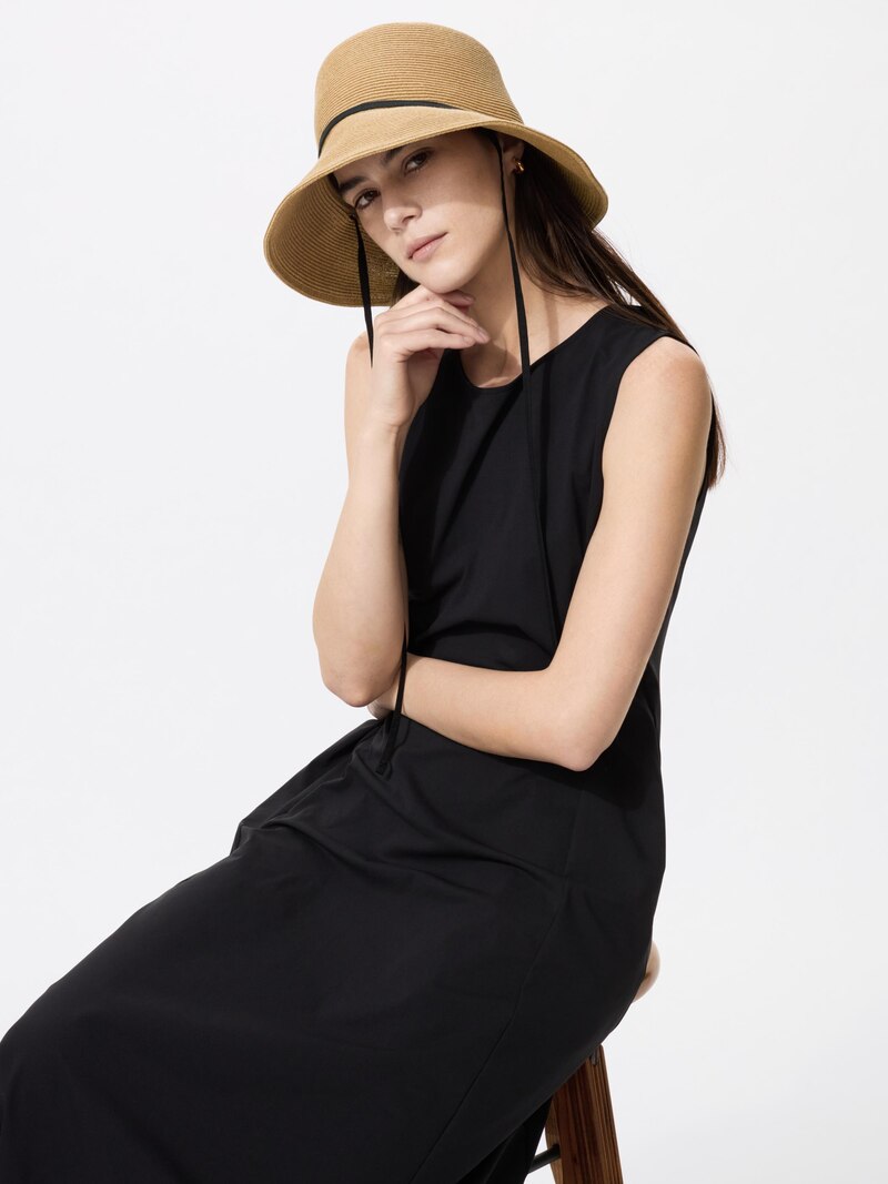 Шляпа из натурального соломенного сукна с регулируемой посадкой на голове и защитой от уф-лучей